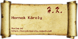 Hornok Károly névjegykártya