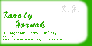 karoly hornok business card